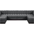 Meridian Furniture Quinn 6-Piece U-Shaped Fabric Modular Sectional in Dark Gray