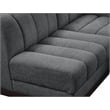 Meridian Furniture Quinn 6-Piece U-Shaped Fabric Modular Sectional in Dark Gray