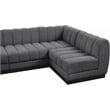 Meridian Furniture Quinn 6-Piece U-Shaped Fabric Modular Sectional in Dark Gray