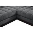 Meridian Furniture Quinn 6-Piece U-Shaped Fabric Modular Sectional in Dark Gray