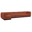 Meridian Furniture Quinn 6-Piece L-Shaped Fabric Modular Sectional in Orange