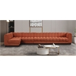 Meridian Furniture Quinn 6-Piece L-Shaped Fabric Modular Sectional in Orange