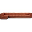 Meridian Furniture Quinn 6-Piece L-Shaped Fabric Modular Sectional in Orange
