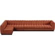Meridian Furniture Quinn 6-Piece L-Shaped Fabric Modular Sectional in Orange
