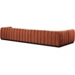 Meridian Furniture Quinn 6-Piece L-Shaped Fabric Modular Sectional in Orange