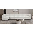 Meridian Furniture Quinn 6-Piece L-Shaped Fabric Modular Sectional in Cream