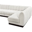 Meridian Furniture Quinn 6-Piece L-Shaped Fabric Modular Sectional in Cream