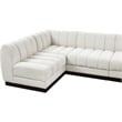 Meridian Furniture Quinn 6-Piece L-Shaped Fabric Modular Sectional in Cream