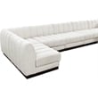Meridian Furniture Quinn 6-Piece L-Shaped Fabric Modular Sectional in Cream