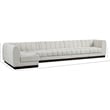 Meridian Furniture Quinn 6-Piece L-Shaped Fabric Modular Sectional in Cream
