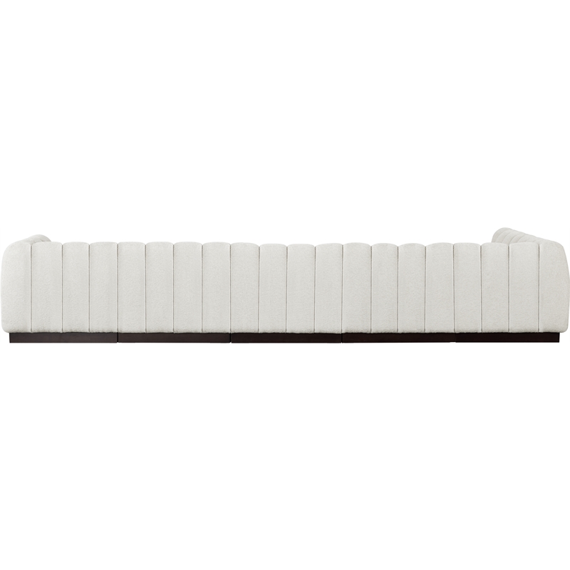 Meridian Furniture Quinn 6-Piece L-Shaped Fabric Modular Sectional in Cream