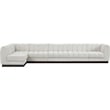 Meridian Furniture Quinn 6-Piece L-Shaped Fabric Modular Sectional in Cream