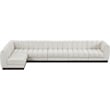 Meridian Furniture Quinn 6-Piece L-Shaped Fabric Modular Sectional in Cream
