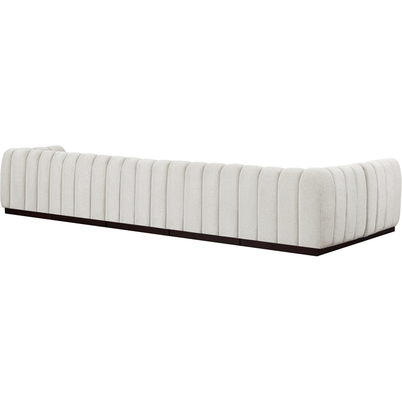 Meridian Furniture Quinn 6-Piece L-Shaped Fabric Modular Sectional in Cream