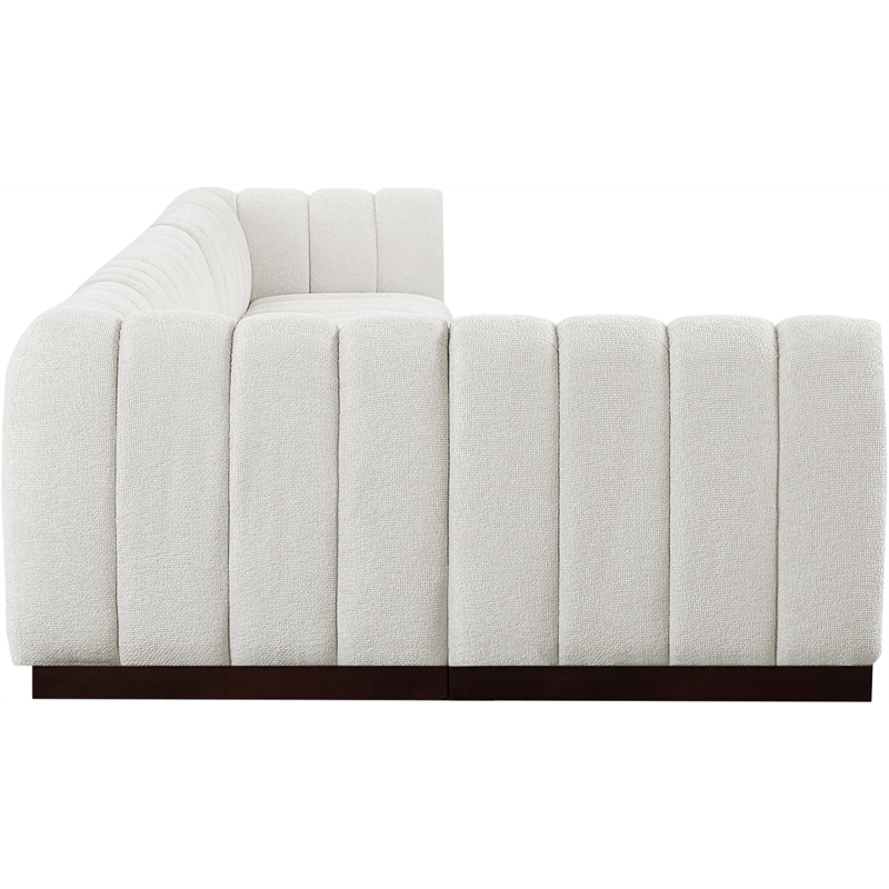 Meridian Furniture Quinn 6-Piece L-Shaped Fabric Modular Sectional in Cream