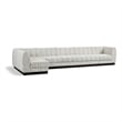 Meridian Furniture Quinn 6-Piece L-Shaped Fabric Modular Sectional in Cream
