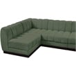 Meridian Furniture Quinn 6-Piece L-Shaped Fabric Modular Sectional in Green