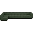 Meridian Furniture Quinn 6-Piece L-Shaped Fabric Modular Sectional in Green