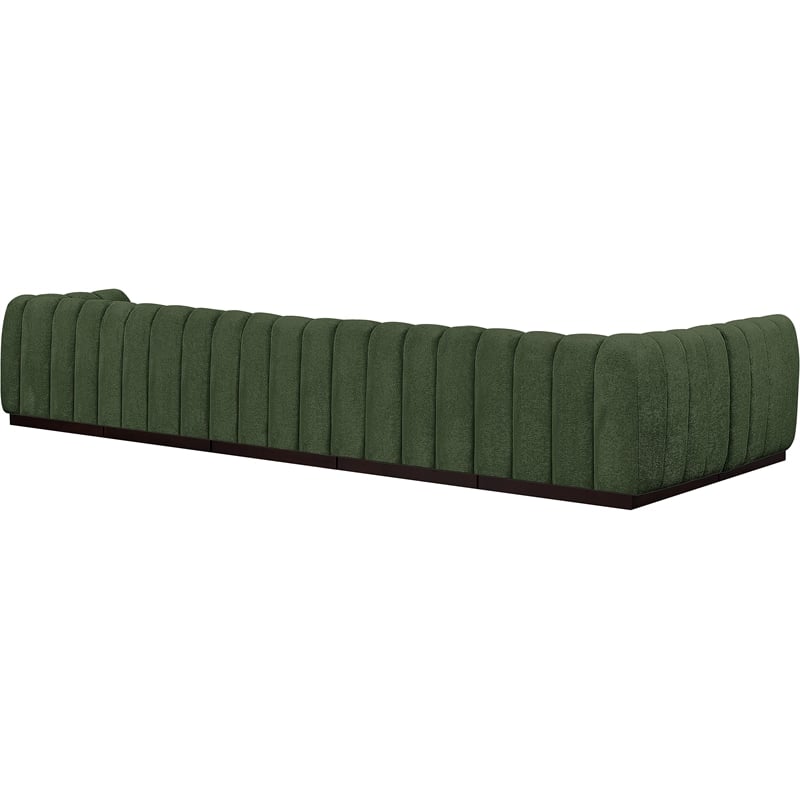 Meridian Furniture Quinn 6-Piece L-Shaped Fabric Modular Sectional in Green