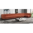 Meridian Furniture Quinn 7-Piece L-Shaped Fabric Modular Sectional in Orange