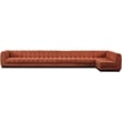 Meridian Furniture Quinn 7-Piece L-Shaped Fabric Modular Sectional in Orange