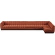 Meridian Furniture Quinn 7-Piece L-Shaped Fabric Modular Sectional in Orange