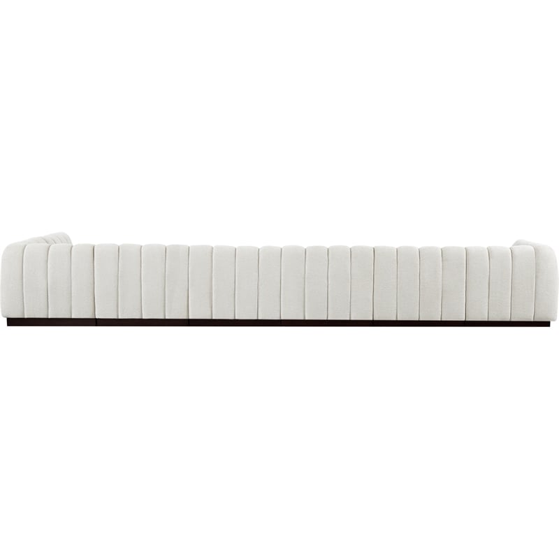 Meridian Furniture Quinn 7-Piece L-Shaped Fabric Modular Sectional in Cream