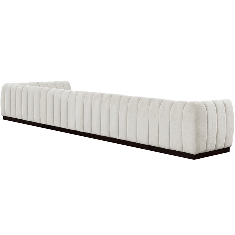 Meridian Furniture Quinn 7-Piece L-Shaped Fabric Modular Sectional in Cream