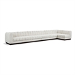 Meridian Furniture Quinn 7-Piece L-Shaped Fabric Modular Sectional in Cream