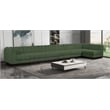 Meridian Furniture Quinn 7-Piece L-Shaped Fabric Modular Sectional in Green