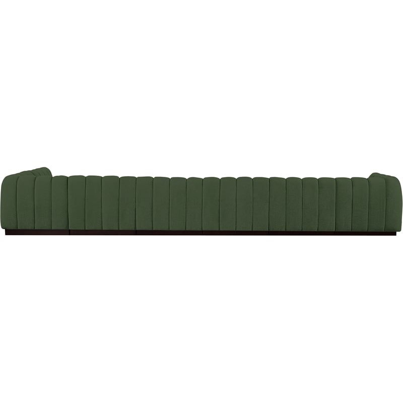 Meridian Furniture Quinn 7-Piece L-Shaped Fabric Modular Sectional in Green