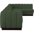 Meridian Furniture Quinn 7-Piece L-Shaped Fabric Modular Sectional in Green