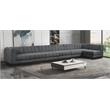 Meridian Furniture Quinn 7-Piece L-Shaped Fabric Modular Sectional in Dark Gray