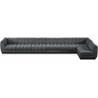 Meridian Furniture Quinn 7-Piece L-Shaped Fabric Modular Sectional in Dark Gray