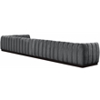 Meridian Furniture Quinn 7-Piece L-Shaped Fabric Modular Sectional in Dark Gray