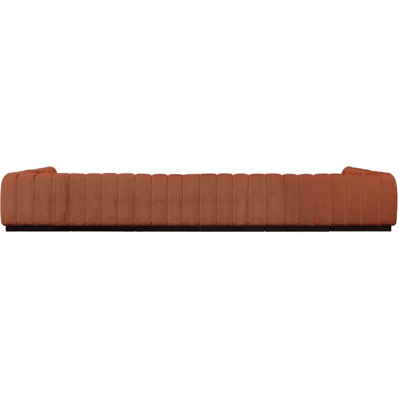 Meridian Furniture Quinn 8-Piece U-Shaped Fabric Modular Sectional in Orange