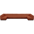 Meridian Furniture Quinn 8-Piece U-Shaped Fabric Modular Sectional in Orange