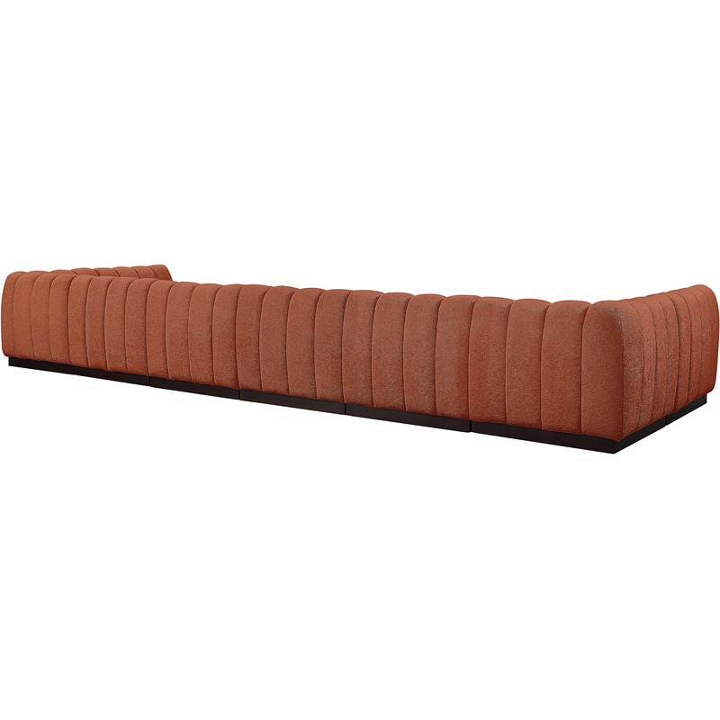 Meridian Furniture Quinn 8-Piece U-Shaped Fabric Modular Sectional in Orange