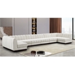 Meridian Furniture Quinn 8-Piece U-Shaped Fabric Modular Sectional in Cream