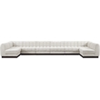 Meridian Furniture Quinn 8-Piece U-Shaped Fabric Modular Sectional in Cream