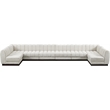 Meridian Furniture Quinn 8-Piece U-Shaped Fabric Modular Sectional in Cream