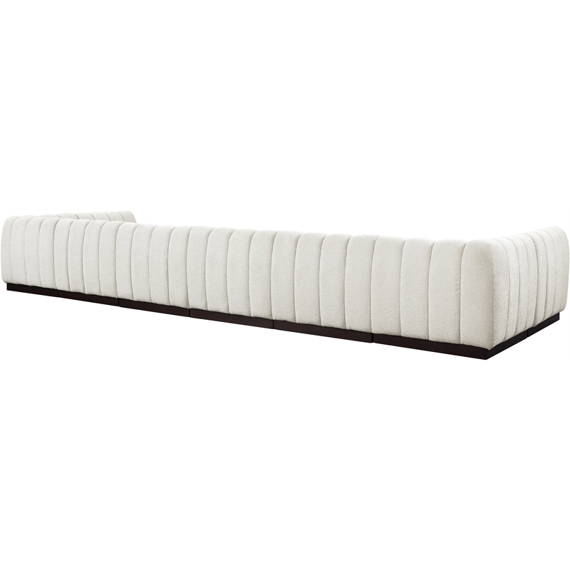 Meridian Furniture Quinn 8-Piece U-Shaped Fabric Modular Sectional in Cream