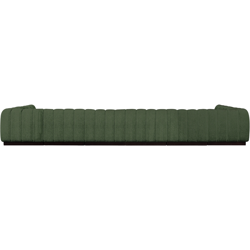 Meridian Furniture Quinn 8-Piece U-Shaped Fabric Modular Sectional in Green