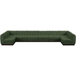 Meridian Furniture Quinn 8-Piece U-Shaped Fabric Modular Sectional in Green