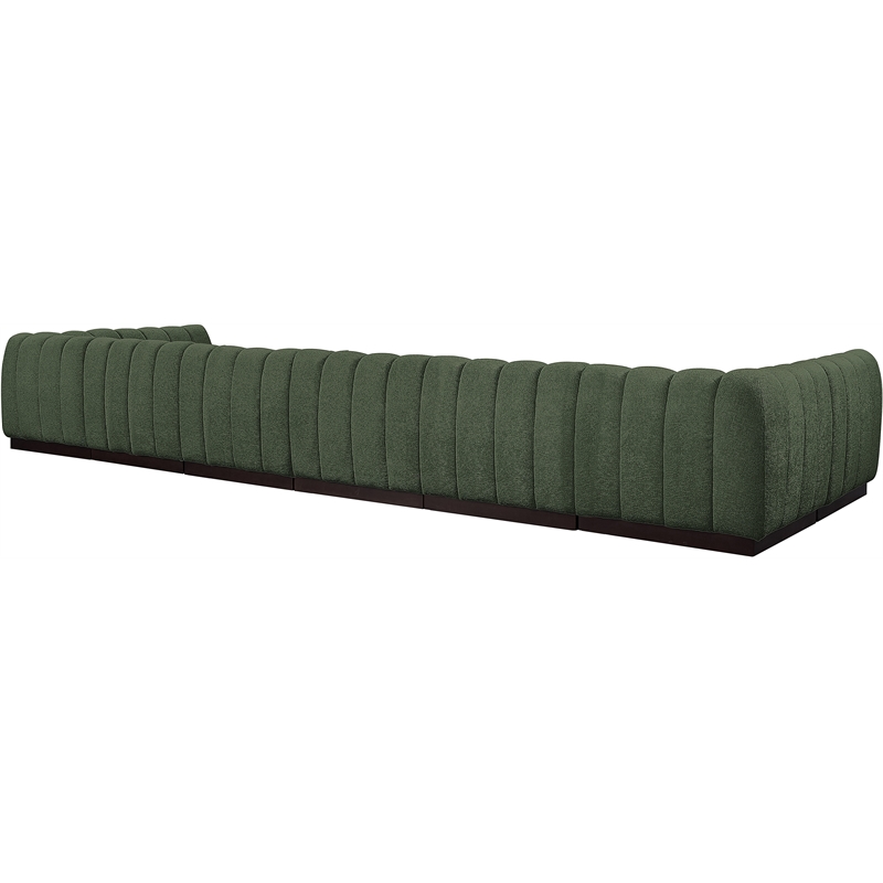 Meridian Furniture Quinn 8-Piece U-Shaped Fabric Modular Sectional in Green