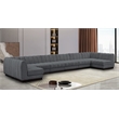 Meridian Furniture Quinn 8-Piece U-Shaped Fabric Modular Sectional in Dark Gray