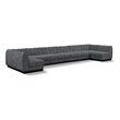 Meridian Furniture Quinn 8-Piece U-Shaped Fabric Modular Sectional in Dark Gray