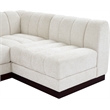 Meridian Furniture Quinn 8-Piece L-Shaped Fabric Modular Sectional in Cream