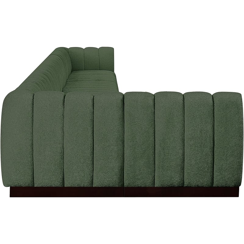 Meridian Furniture Quinn 8-Piece L-Shaped Fabric Modular Sectional in Green
