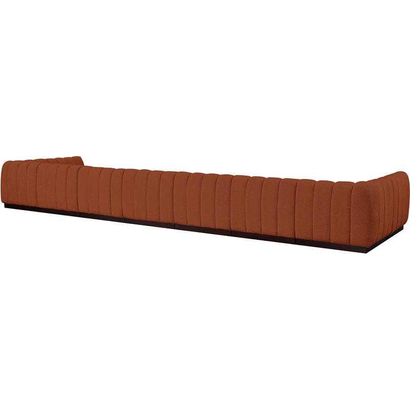 Meridian Furniture Quinn 9-Piece U-Shaped Fabric Modular Sectional in Orange